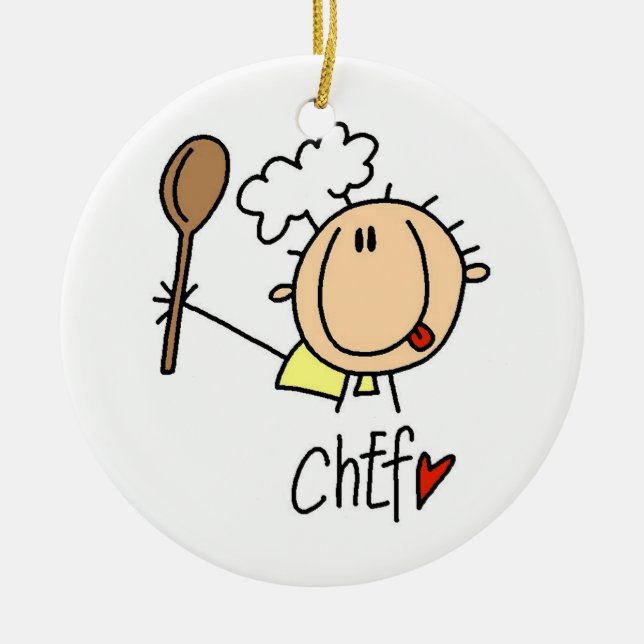 Male Chef Ceramic Ornament (Front)