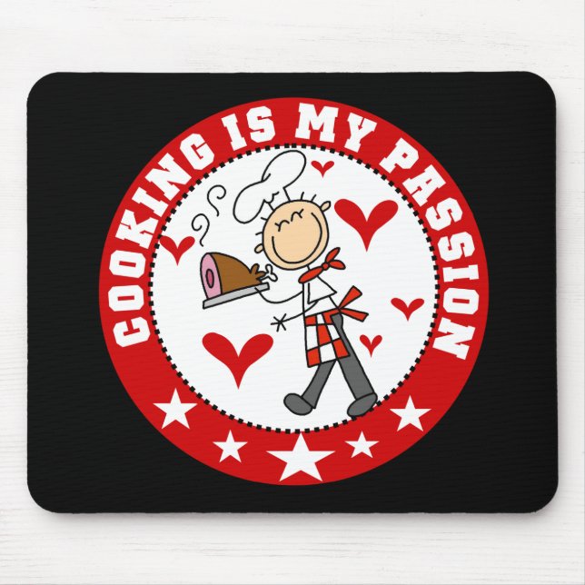 Male Chef Cooking Passion Mousepad (Front)