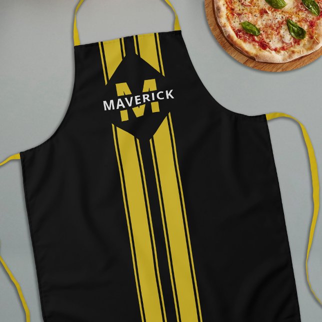 Male Chef Monogram and Name Apron (Creator Uploaded)