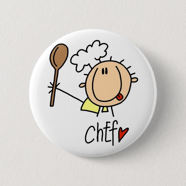 Male Chef Pinback Button (Front)