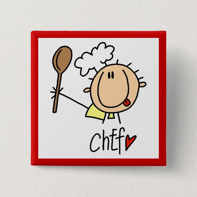 Male Chef Pinback Button (Front)