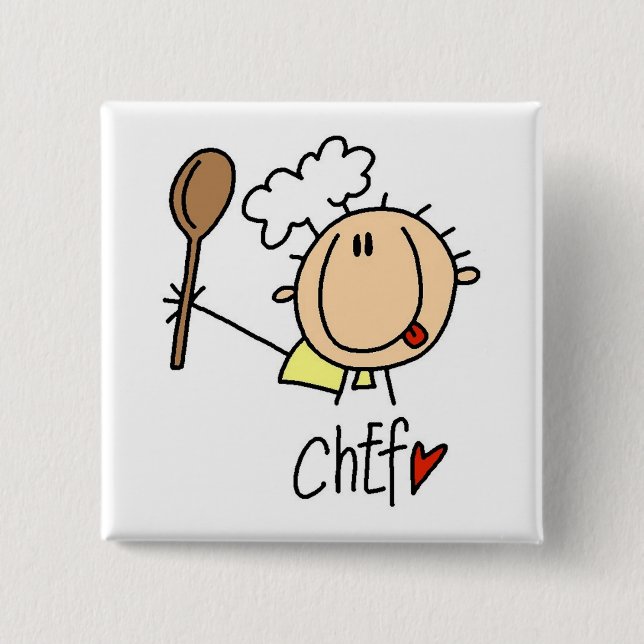 Male Chef Pinback Button (Front)