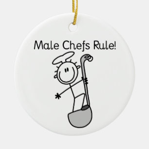 Male Chefs Rule Ceramic Ornament