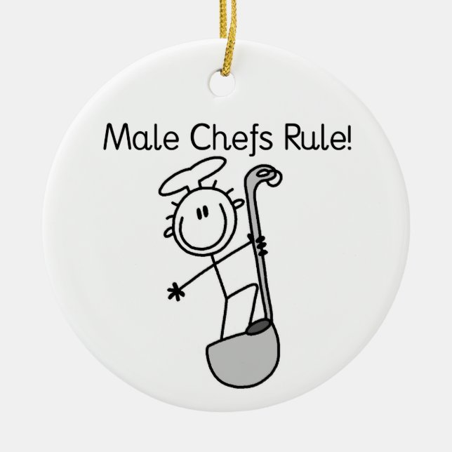 Male Chefs Rule Ceramic Ornament (Front)