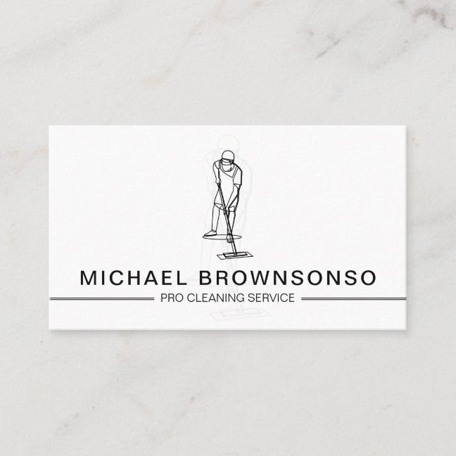 Male Cleaner Pro Cleaning Service Business Card