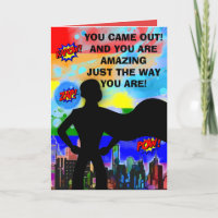 Male Coming Out Superhero Card