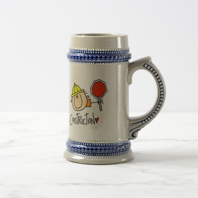 Male Construction Worker Beer Stein (Right)