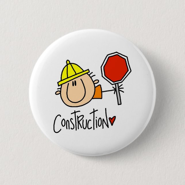 Male Construction Worker Button (Front)