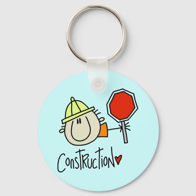 Male Construction Worker Keychain (Front)