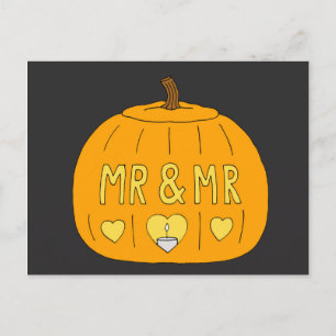 Male Couple Halloween Gay Romance Postcard