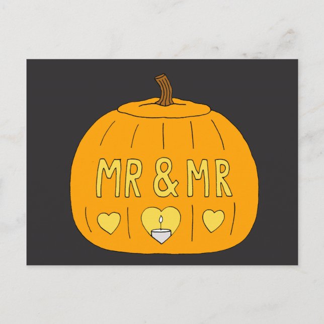 Male Couple Halloween Gay Romance Postcard (Front)