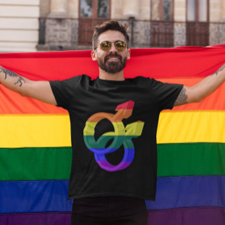 Male Couple Pride Symbols Rainbow Flag T-Shirt