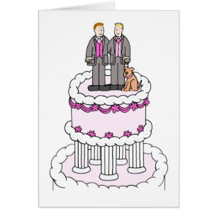 Male Couple Wedding Congratulations Cartoon Cards