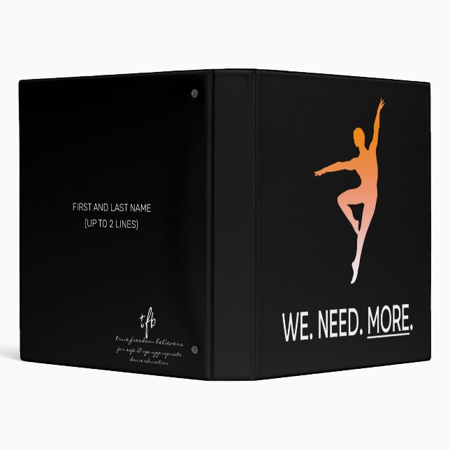 Male Dancer Awareness I Personalized 3 Ring Binder (Background)
