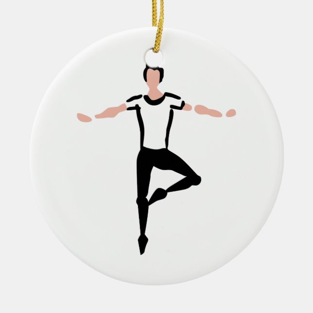 Male Dancer Ceramic Ornament (Front)