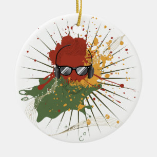 Male Dj Illustration Ceramic Ornament