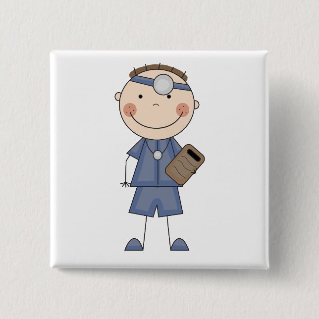Male Doctor T-shirts and Gifts Button (Front)