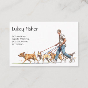 Male Dog Walker, Trainer, Obedience, Agility Business Card
