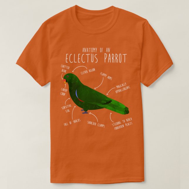 Male Eclectus Anatomy T-Shirt (Design Front)