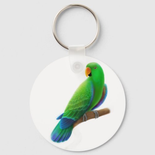 Male Eclectus Keychain