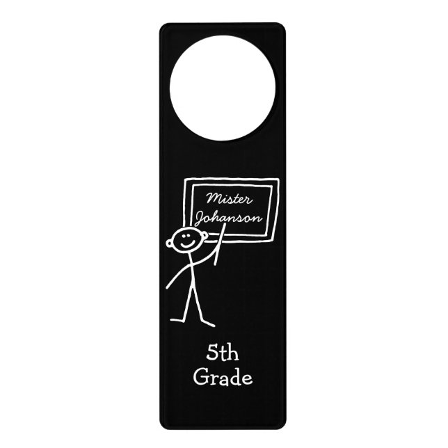Male Elementary School Teacher Classroom Door Hanger (Front)