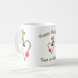 Male Elf Candy Cane Christmas Holiday  Coffee Mug