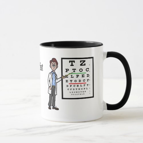 Male Eye Doctor and Eye Chart Name Mug