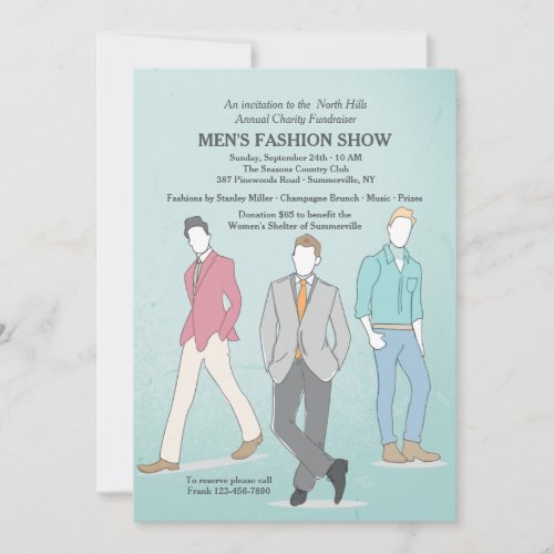 Male Fashion Models Invitation