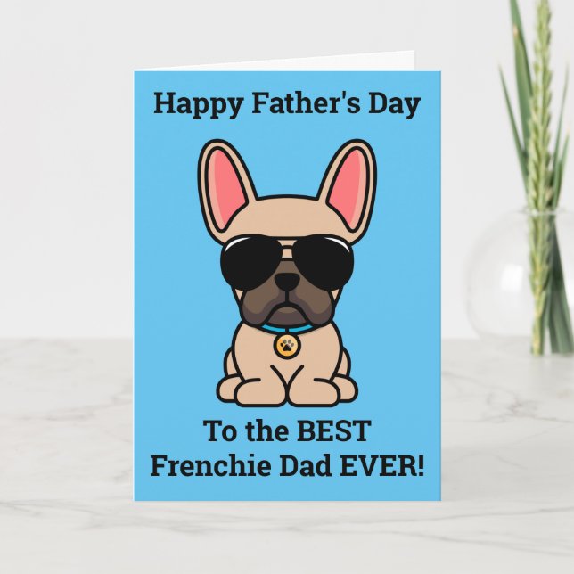 Male Fawn French Bulldog Father's Day Card (Front)