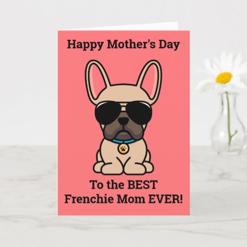 Male Fawn French Bulldog Mothers Day Card