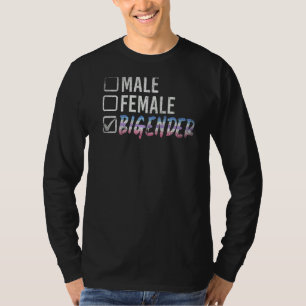 Male Female Bigender Flag Equality Queer Lgbtq Bi T-Shirt