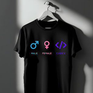 Male Female Coder Symbol Funny Programmer Gift T-Shirt