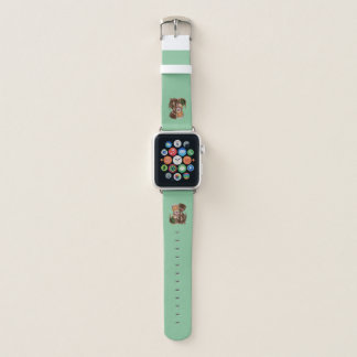 Male Female Funny Cats Sharing Rats Mint Green Apple Watch Band