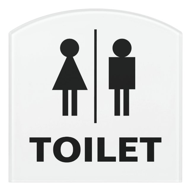 Male female gender icon WC toilet restroom symbol Door Sign (Contour Front)