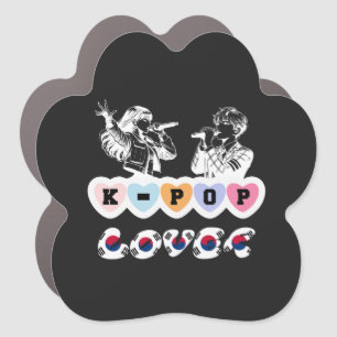 Male Female Idols Singing KPop Hearts Korea Lover Car Magnet