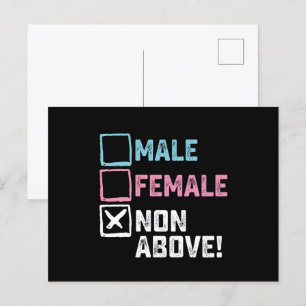 Male Female Non Above! Funny Transgender Gays  Postcard