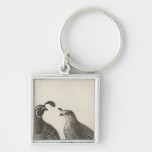 Male & Female Partridge of California Keychain