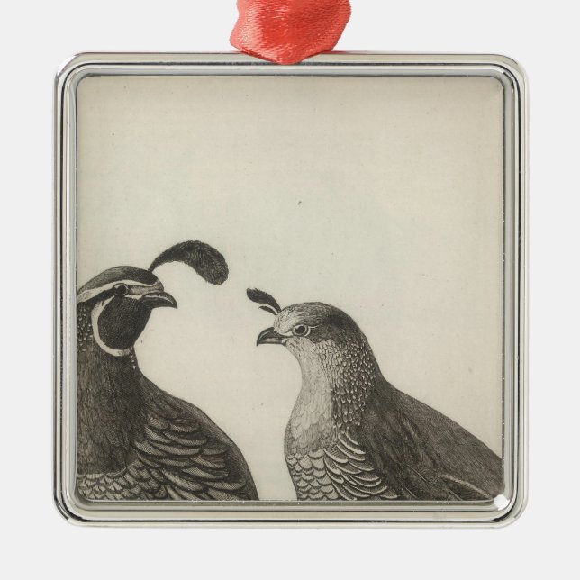 Male & Female Partridge of California Metal Ornament (Front)