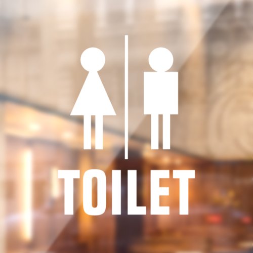 Male female WC toilet glass door window cling sign