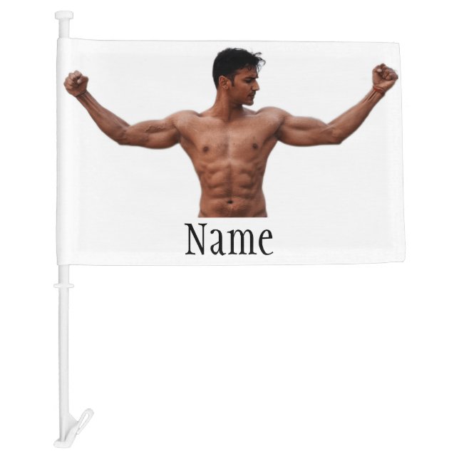 Male Fitness Model Thunder_Cove  Car Flag (Front)