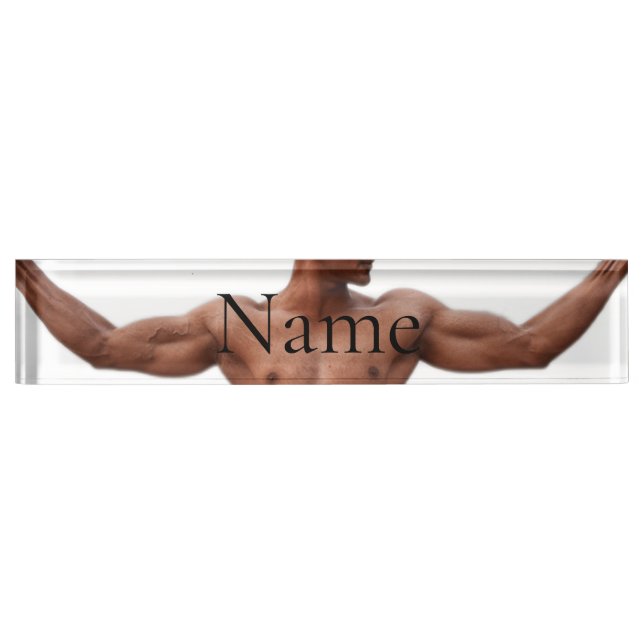 Male Fitness Model Thunder_Cove Desk Name Plate (Front)