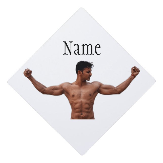 Male Fitness Model Thunder_Cove  Graduation Cap Topper (Front)