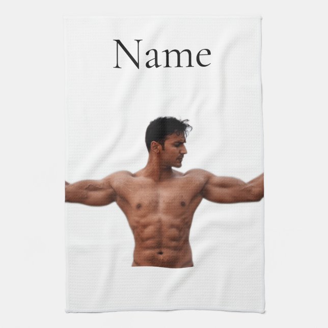 Male Fitness Model Thunder_Cove Kitchen Towel (Vertical)