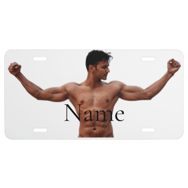 Male Fitness Model Thunder_Cove License Plate (Front)