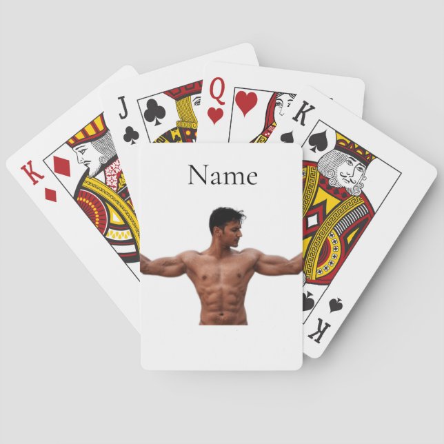 Male Fitness Model Thunder_Cove Poker Cards (Back)