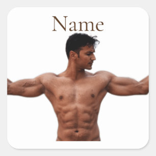Male Fitness Model Thunder_Cove Square Sticker