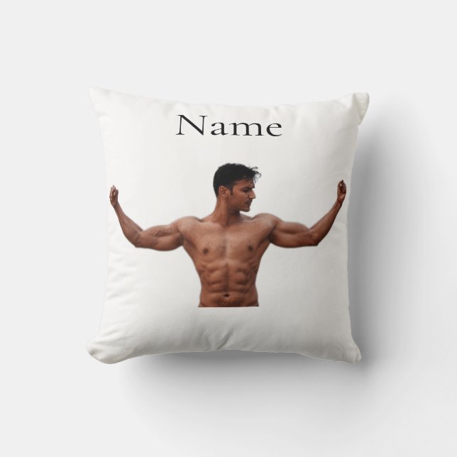Male Fitness Model Thunder_Cove  Throw Pillow (Front)