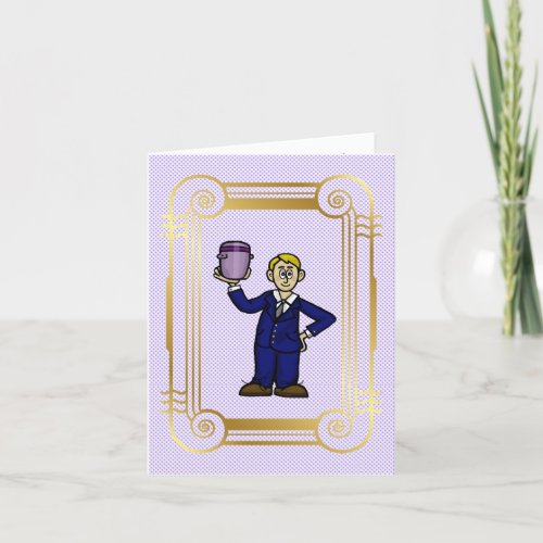 Male Funeral Director With Urn Greeting Card