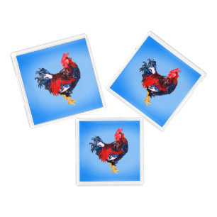 male gallinaceous ,rooster acrylic tray