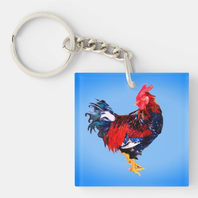 male gallinaceous ,rooster keychain (Front)